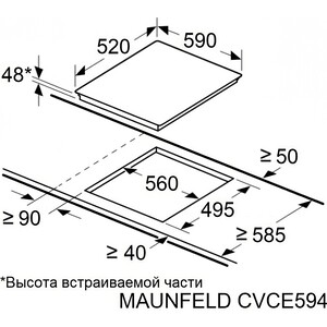 Электрическая варочная панель MAUNFELD CVCE594DBK LUX