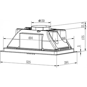Вытяжка встраиваемая Evelux Margit 60 W