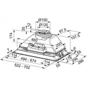 Вытяжка встраиваемая Franke FBI 525 XS HCS