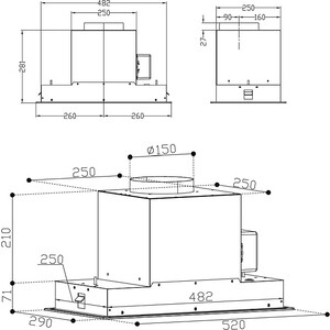 Вытяжка встраиваемая Korting KHI 6099 ICGN