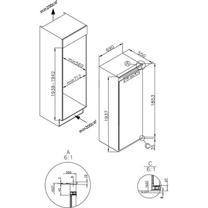 Встраиваемая морозильная камера Korting KSFI 1955
