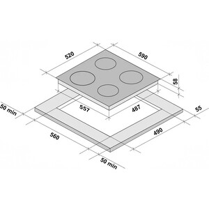 Индукционная варочная панель Krona FORTE 60 BL