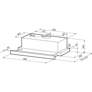 Вытяжка встраиваемая Krona Kamilla TK 600 WHITE (1 мотор)