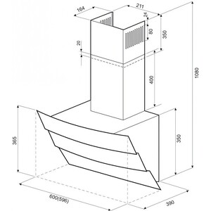 Вытяжка Krona INGA 600 black push button