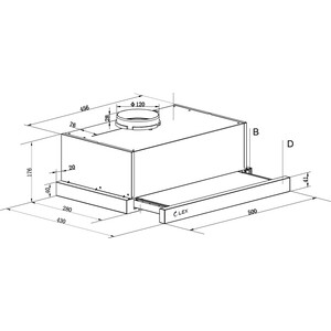 Вытяжка встраиваемая Lex Hogan 500 Inox