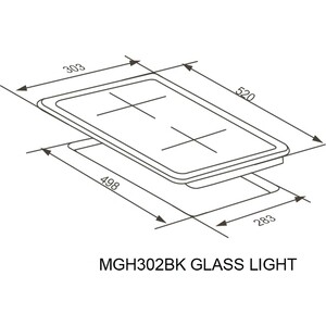 Газовая варочная панель Meferi MGH302BK GLASS LIGHT
