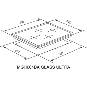 Газовая варочная панель Meferi MGH604WH GLASS ULTRA