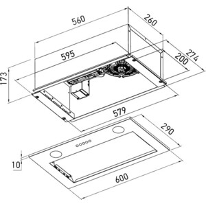 Вытяжка встраиваемая Meferi INBOX60WH LIGHT