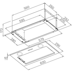 Вытяжка встраиваемая Meferi INBOX60WH POWER