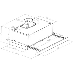 Вытяжка встраиваемая Meferi SLIDEBOX60BK GLASS ULTRA