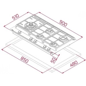 Газовая варочная панель Teka GZC 95320 XBC BLACK