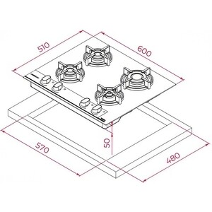 Газовая варочная панель Teka GBC 64-G1 GBN MATT BLACK