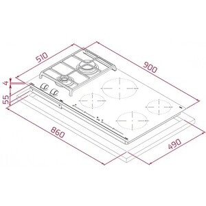 Комбинированная варочная панель Teka Hybrid JZC 96324 ABN Black