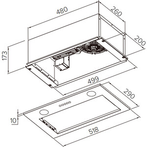 Вытяжка встраиваемая Weissgauff Box 850 PB Black Edition