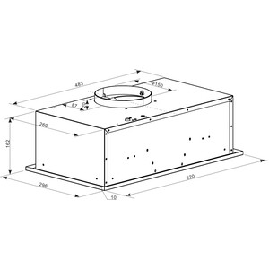 Вытяжка встраиваемая Weissgauff Box 600 PB BL