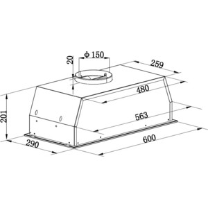 Вытяжка встраиваемая Weissgauff Dubhe 600 Black Touch