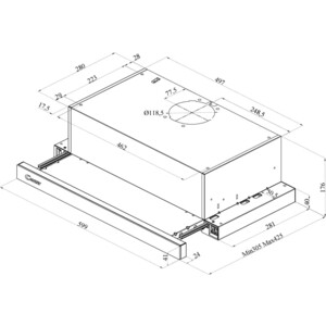 Вытяжка встраиваемая Candy CBT60RWGSS-07