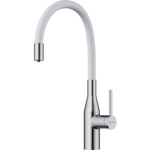 Смеситель для кухни Omoikiri Yatomi 2 Plus BN-WH с подключением фильтра, нержавеющая сталь / белый (4994345)