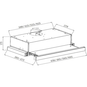 Вытяжка встраиваемая Weissgauff TEL 600 2M Black Glass