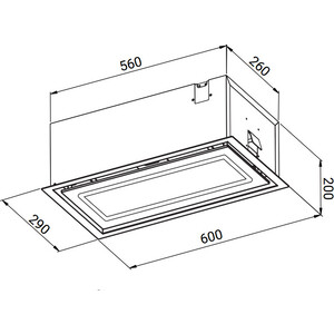 Вытяжка встраиваемая Weissgauff Quadra 600 Touch Black Glass