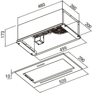 Вытяжка встраиваемая Weissgauff BOX 520 PB BL