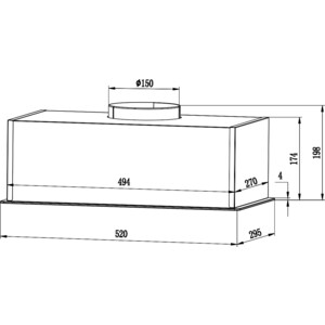 Вытяжка встраиваемая Weissgauff BOX 850 Touch Black Glass