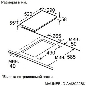 Индукционная варочная панель MAUNFELD AVI3022BK