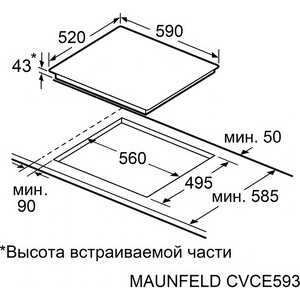 Индукционная варочная панель MAUNFELD CVI593SFBK LUX Inverter