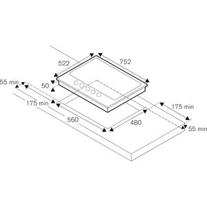 Газовая варочная панель Bertazzoni P755CHERAG