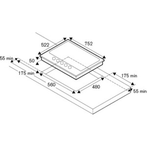 Газовая варочная панель Bertazzoni P755CMODNE