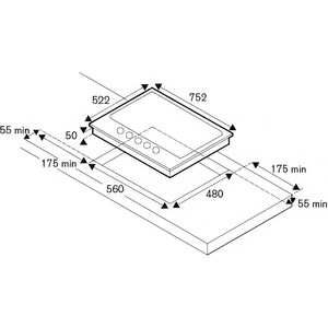 Газовая варочная панель Bertazzoni P755CPRONE