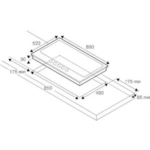 Газовая варочная панель Bertazzoni P905CHERAG