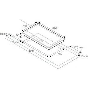 Газовая варочная панель Bertazzoni P905LHERAG