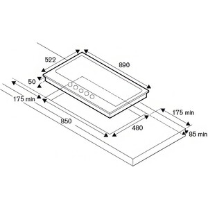 Газовая варочная панель Bertazzoni P905LHERNE
