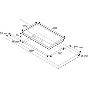 Газовая варочная панель Bertazzoni P905LMODX