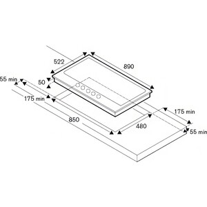 Газовая варочная панель Bertazzoni P905LPROX