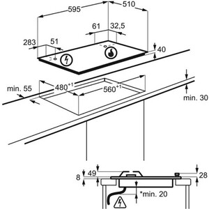 Газовая варочная панель Electrolux CGS6436BX