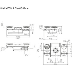 Газовая варочная панель Elica NIKOLATESLA FLAME EVO GR/A/88