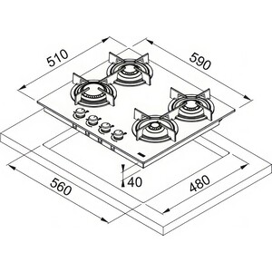 Газовая варочная панель Franke FHCR 604 4G HE BK C