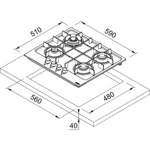 Газовая варочная панель Franke FHMA 604 3G DC XS C