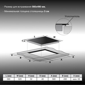 Электрическая варочная панель Hyundai HHE 6410 BG