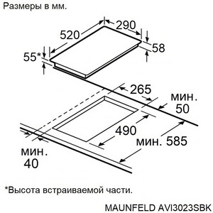 Индукционная варочная панель MAUNFELD AVI3023SBK