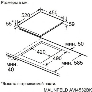 Индукционная варочная панель MAUNFELD AVI4532BK