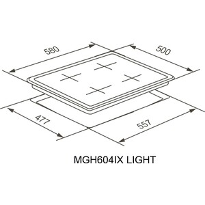 Газовая варочная панель Meferi MGH604IX LIGHT