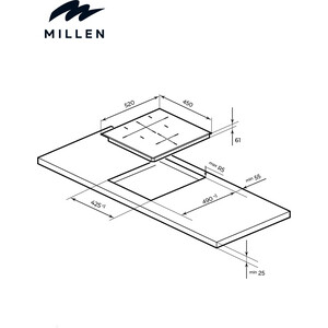Индукционная варочная панель MILLEN MIH 452 BL