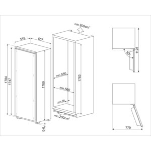 Встраиваемая морозильная камера Smeg S9F174DND