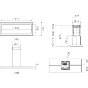 Вытяжка Elica ELEMENT ISL @ IXBL/A/120