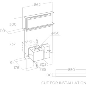 Вытяжка встраиваемая Elica GETUP IX/A/90