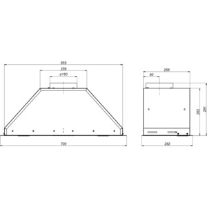 Вытяжка встраиваемая Elikor BOX 70П-1000 черный