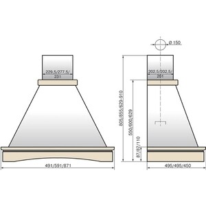 Вытяжка Elikor Вилла 60П-650-П3Л без обрамления белый